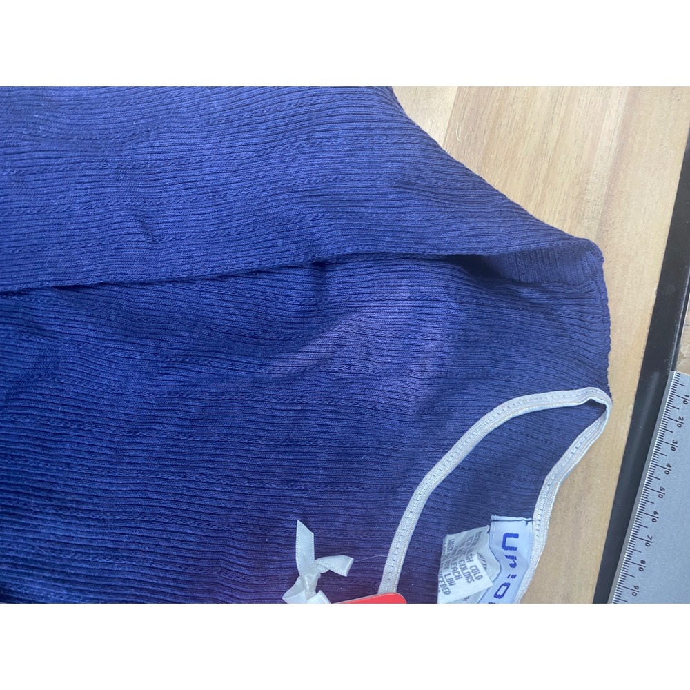 Uh!Oh Girls Indigo Blue Ribbed Long Sleeve Top Size 6 NWT - Picture 2 of 6